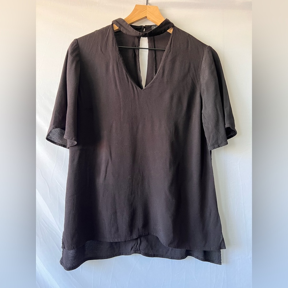 Black Short Sleeve Blouse